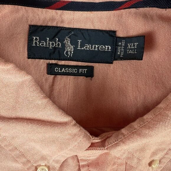 Polo Ralph Lauren Oxford Button Down size XXL Tall Color Peach NWT - Picture 2 of 7